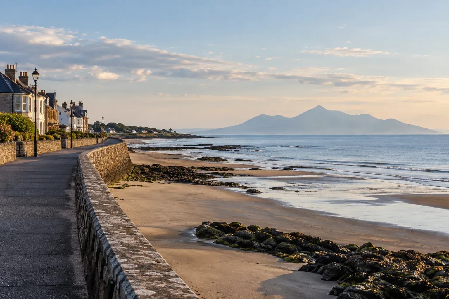 The Ayrshire coast looking across the Firth of Clyde towards Arran